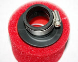 RED 35mm Angle Bent Foam Air Filter Pod Cleaner PIT Quad Dirt Bike ATV Buggy